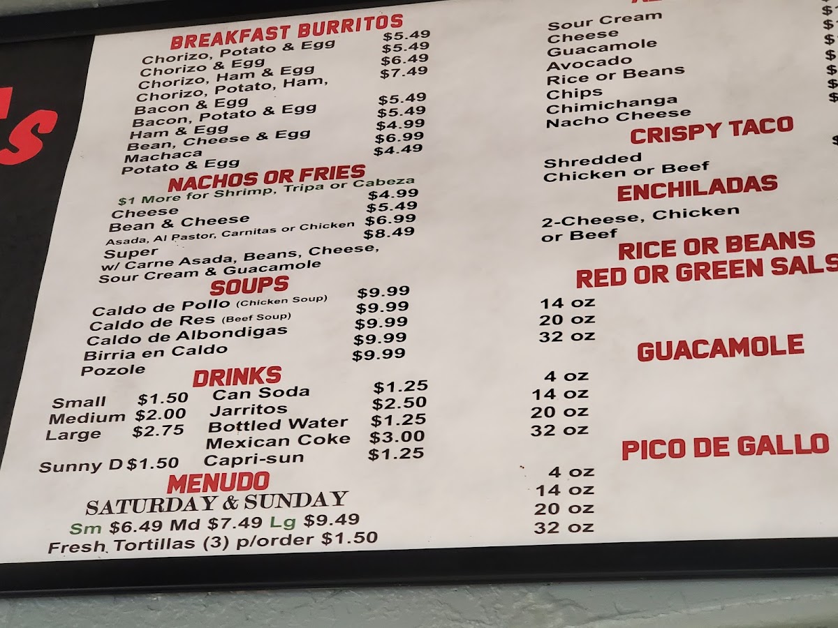 Ernie's Taqueria Menu - Image 4